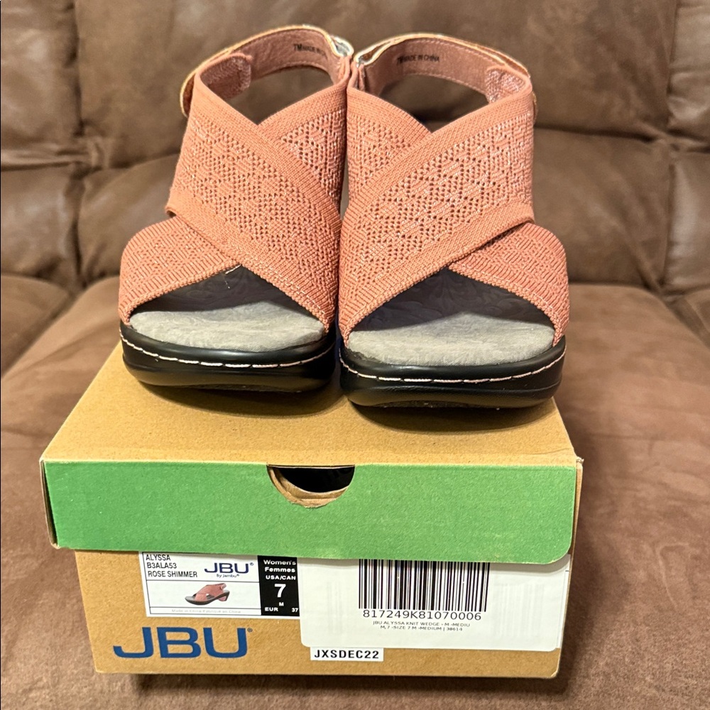 JBU Women's Rose Shimmer Alyssa Sandals size 7M